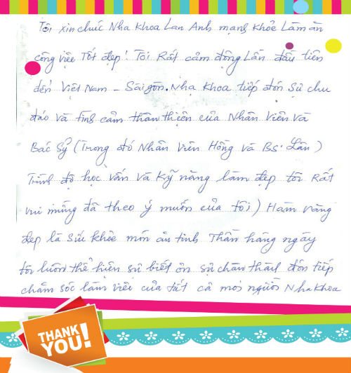 Cám ơn toàn thể nhân viên Nha khoa Lan Anh