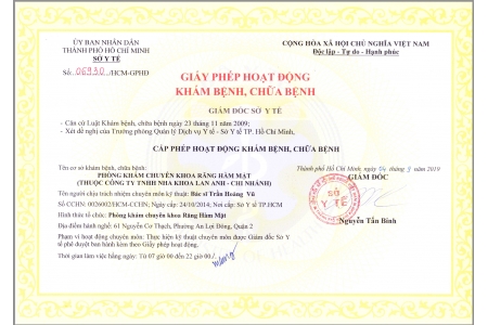 Giấy phép Hoạt động của chi nhánh Sala