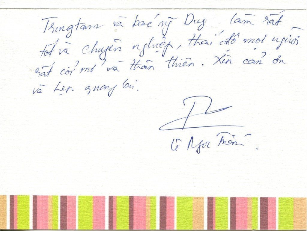 thu cam on gui bac sy nha khoa duy